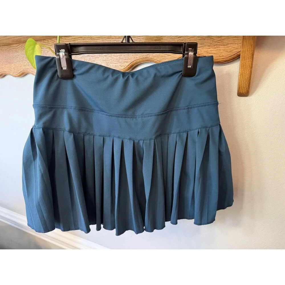 GOLD HINGE Pleated Tennis Skirt Skort Preppycore Size Med Pickleball Active Teal